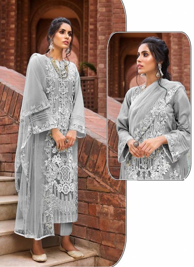 Pakistani 7106 Latest Fancy Designer Heavy Wedding Wear Heavy Butterfly Net Embroidery With Fancy Stone Work Pakistani Salwar Suit Collection